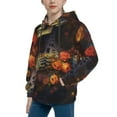 thumbnail image 2 of Gaeub Vintage Floral Skull Men's Hoodie,Heavyweight Hooded Sweatshirt for Men-Small, 2 of 6