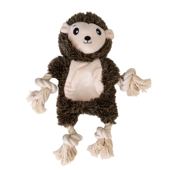 One Paw, Hedgehog Rope Dog Toy with Squeaker and Durable Stitching