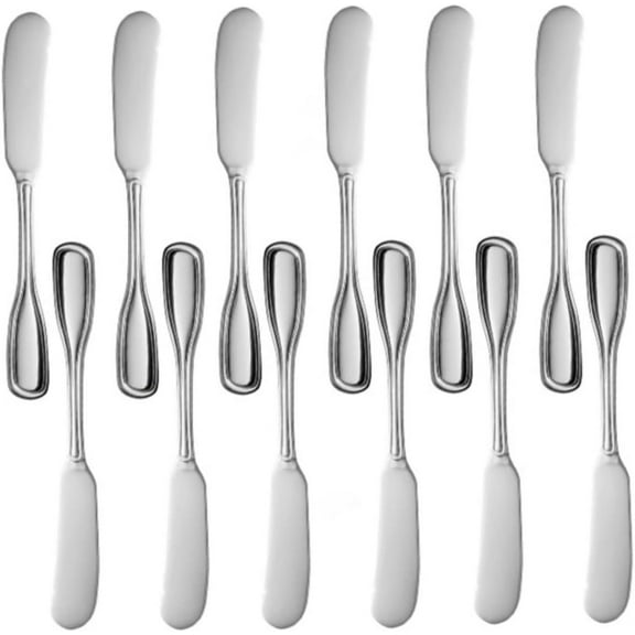 TrueCraftware- Set of 12 Stainless Steel Simplicity Butter Knife- Stainless Steel Flatware Cutlery Kitchen Tableware Set for Home and Restaurant Butter Knife Spreader Butter Knifes