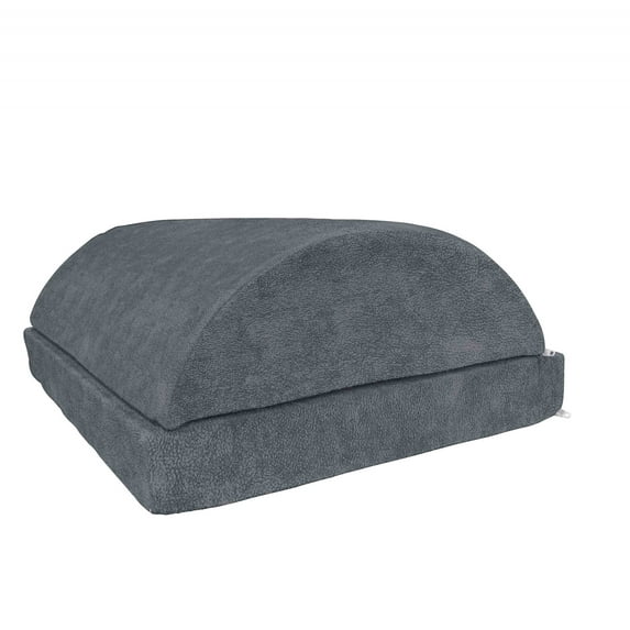 Faux Suede Foot Rest, Digitally Printed Grunge Texture, Non-Slip Backing Adjustable Height Ergonomic Memory Foam Leg Support for Office or Home Gaming Accessory, Pale Grey, by Ambesonne
