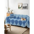 thumbnail image 3 of Blue Geometric Couch Cover, Retro Morocco Abstract Art Sofa Cover Blanket for 3 Cushion Couch, Sectional Sofa Slipcover Furniture Protector for Living Room Bedroom 71''x134'', 3 of 9