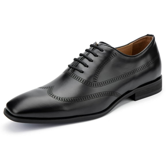 Men Oxfords Shoes Casual Dress Shoes Fashion lace up Casual Shoes, Black-11, 12 US