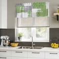 thumbnail image 4 of Sage Green Gray Curtain Valances for Windows, Kitchen Valance Window Treatments Panel 2 Pack, Modern Oil Painted Geometric Abstract Rod Pocket Short Curtains for Bathroom Bedroom 42 x 18 Inch, 4 of 8