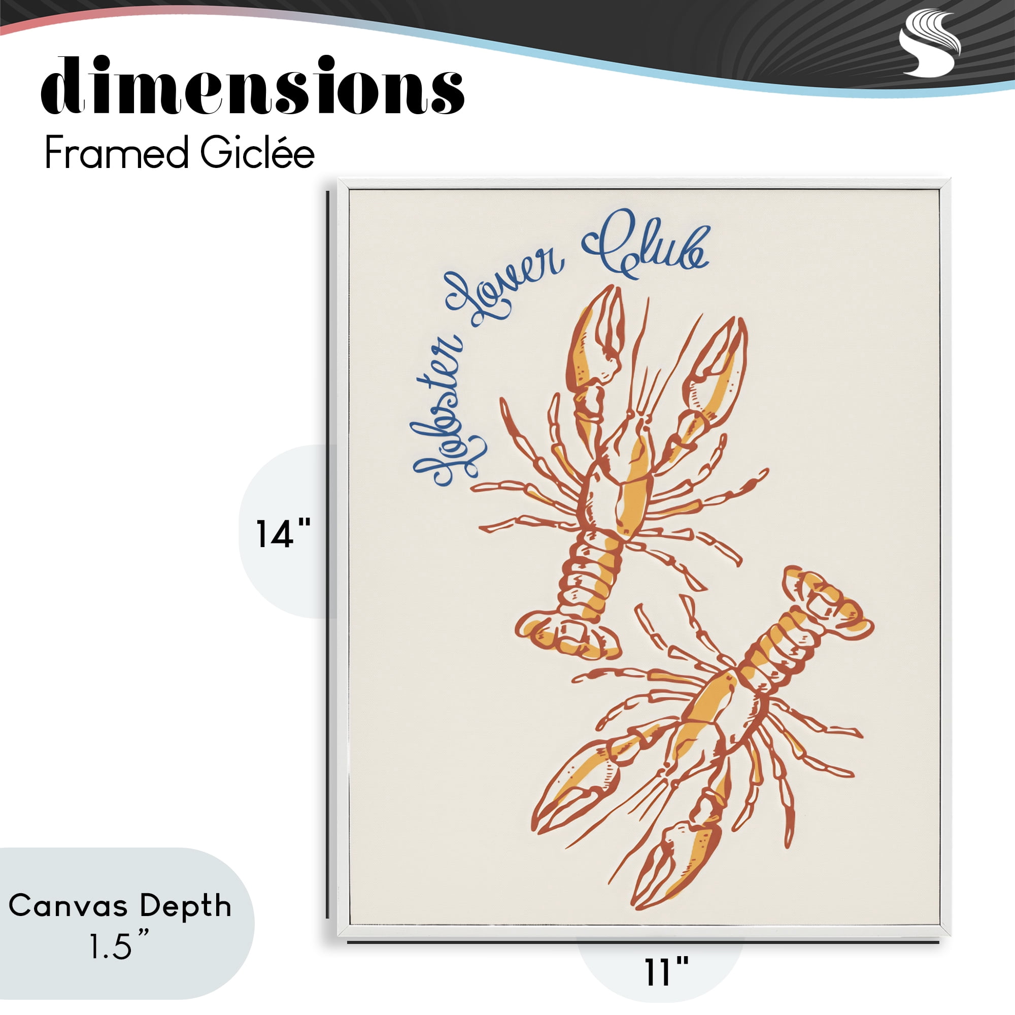 Stupell Industries Lobster Lover Club White Framed Giclee Art, design by The Prints Vibe