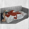 thumbnail image 6 of Fitness Soft Flannel Fleece Blanket, Muscled Man and Woman Silhouettes Holding Dumbbells Gym Health Strength Activity, Cozy Plush for Indoor and Outdoor Use, 60" x 80", Orange White, by Ambesonne, 6 of 6
