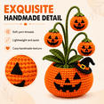 thumbnail image 3 of Crochet Halloween Potted Plant, Handmade Yarn Pumpkin Ghost Decor, 7.87 Inch Spooky Fall Tabletop Decoration for Desk, Shelf, Office, Bedroom and Home, 3 of 7