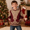 thumbnail image 2 of JAJAHO Kids Boys Christmas Hoodie 3D Printed Funny Santa Hoodie Xmas Holiday Party Tops For 1-16 Years, 2 of 5