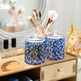 thumbnail image 3 of Yayeee 4 Pack Qtip Holder Bathroom Cotton Swab Canister with Lid Clear Dispenser Set, Blue Daisy, 3 of 6