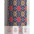 thumbnail image 6 of Morocco Red Sheer Curtains 2 Panels Set and Blue Geometric Floral Sheer Window Curtains Light Filtering Rod Pocket Voile Drapes for Bedroom Living Room 52"X96", 6 of 9
