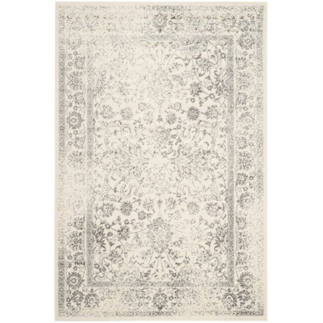 Hawthorne Collection 2'6" X 6' Puissance Tapis à Tisser en Ivoire et Argent