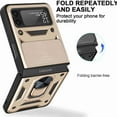 thumbnail image 2 of Dteck Case for Samsung Galaxy Z Flip 3 (2021), Galaxy Z Flip 3 5G Case with Slide Cover Protection & Ring Holder Stand/Kickstand Case, Gold, 2 of 8