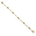 thumbnail image 2 of Gem Stone King 18K Yellow Gold Plated Silver Green Peridot and Round White Lab Grown Diamond Tennis Bracelet for Women (3.04 Cttw, Gemstone Birthstone, Oval 6X4MM, 7.25 inches), 2 of 4