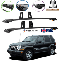 Jeep Liberty KJ 2002-2007 Cross Bars Roof Rack Lockable Luggage Carrier Black
