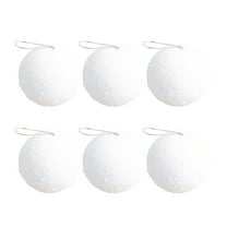 6ct Fluffy White Christmas Snowballs - Soft Foam Tree Ornaments for Xmas, Winter Wedding & Festive Home Decor (6" Diameter)