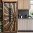 thumbnail image 4 of Self Adhesive Vinyl Refrigerator Wrap Set Sunburst Wooden Door Multi Tone Radial Plank Door Mural Removable Fridge Sticker Peel and Stick&nbsp;Full Door Cover Decal Kitchen Bar Decor, 4 of 6
