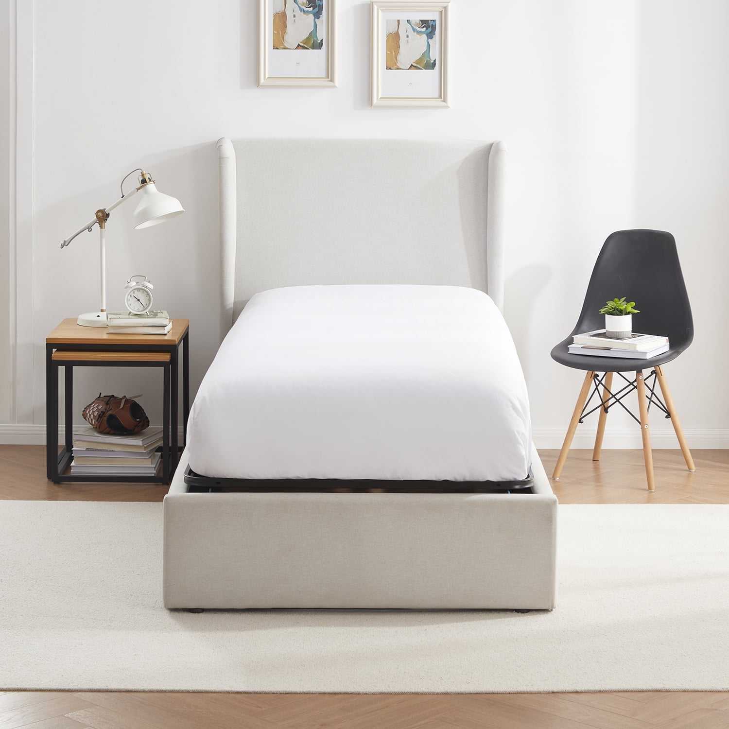 Lammaloe Foldable Twin XL Bed Frame with 14" Storage, Metal Platform Foldable Bed Base, No Box Spring Required, Tool Free Assembly