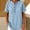 Gray, variant on BRGZLK Short Sleeve Shirt For Women Stand Collar Button Henley Casual Denim Loose Fit Breathable Comfortable Active Summer Commute Weekend