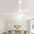 thumbnail image 3 of 48 Inch Indoor Wood Ceiling Fan With Light 3 Solid Wood Blades Remote Control Reversible DC Motor For Living Room, 3 of 7
