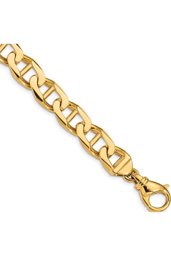 14K Yellow Gold 10.3mm Hand-Polished Anchor Link Chain (8 X 10.3) Made In Peru lk102-8