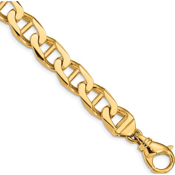 14K Yellow Gold 10.3mm Hand-Polished Anchor Link Chain (8 X 10.3) Made In Peru lk102-8