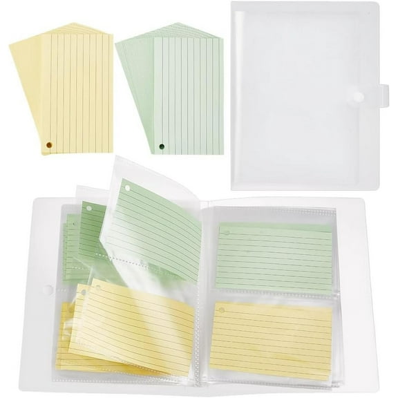 2Pcs 3x5 Index Card Holder Binder Card Organizer with 100Pcs 3x5 Inch Index Cards Flash Card Holder Index Card Organizer for Note Cards Flash Cards and Recipe Cards Hold 320 Cards DIY