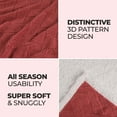 thumbnail image 5 of BNM Fleece Sherpa Reversible Lattice Blanket, King, Poppy Red, 5 of 8