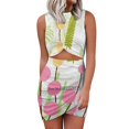 thumbnail image 1 of Fresh Day Back Lacing Backless Dress Square Neck Dress Fashion Printed Dress 6Xl Abstract Graphic Landscape Trees Light Colors, 1 of 5