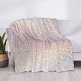 thumbnail image 4 of Throw Blanket for Couch - Glitter Light Pearl Soft Comfy Lightweight Cozy Warm Throw Blanket, Fuzzy Plush Flannel Blanket & Throws for Sofa and Bed All Season, 4 of 8