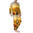 thumbnail image 2 of Sikiie Beautiful Golden Sunflower Field Mens Pajama Set, Soft Warm Long Sleeve Sleepwear, Cozy Button-Down Pjs for Men-Small, 2 of 7