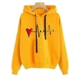 thumbnail image 2 of Women's Printed Slouchy Hoodie Casual Long Sleeve Drawstring Pullover Sweatshirt Top, 2 of 3