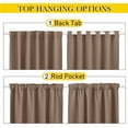 thumbnail image 2 of NICETOWN 2 Panels Outdoor Curtains for Patio, Top and Bottom Pocket & Back Tab Windproof Drapes Thermal Insulated Blackout Curtains for Porch Gazebo Pergola with Fixed Rope, 52"x95", Tan, 2 of 8