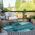 thumbnail image 6 of Addison Rugs Chantille Indoor/Outdoor Traditional Patchwork Teal Washable Round Rug, 8' x 8', 6 of 6