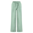thumbnail image 2 of MAWCLOS Men Trousers Elastic Waist Sweatpants Drawstring Pants Baggy Party Solid Lounge Green 5XL, 2 of 9