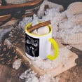 thumbnail image 5 of 3dRose, Baby Raccoon black and white digital image., 11oz Two-Tone Yellow Mug, 5 of 7