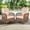 Brown Wicker/Beige Cushions, variant on W WARMHOL Outdoor Rattan Swing Glider Chairs, Patio Bistro Set of 2 Chairs with Thickened Cushions, All-Weather Furniture Wicker Conversation Rocking Glider Sets for Patio Balcony & Garden