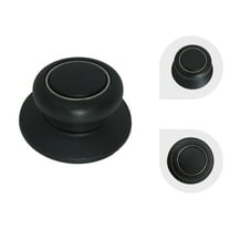 Melzon Cookware Universal Replacement Lid Knob - Heat Resistant, Bakelite Kitchen Pot Lid Handle, Black w/ Silver Lining