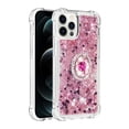 thumbnail image 2 of Funda para iPhone 12 Pro con Brillo Líquido Flotante, Purpurina, Parachoques y Anillo Giratorio Soporte, 2 of 5