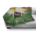 thumbnail image 3 of Sports Soft Flannel Fleece Throw Blanket, American Football Ball Warm Properties on Grass Turf Field Team Art Graphic, Cozy Plush for Indoor and Outdoor Use, 50" x 60", Brown Green, by Ambesonne, 3 of 6