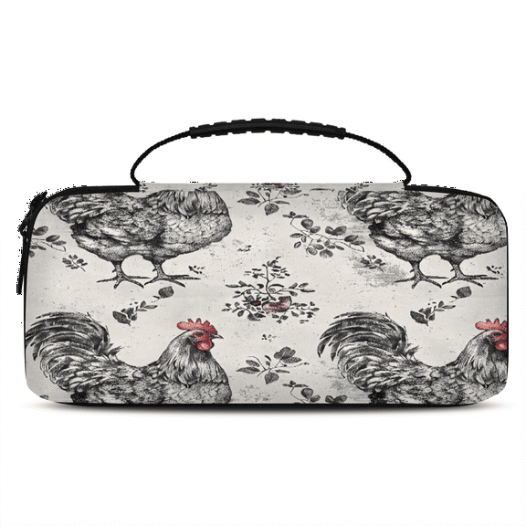 Herdesigns Farmhouse Chicken Hen Carrying Case for Nintendo Switch OLED Model 2021 & Switch 2017 with 20 Game Card Slots, Portable Travel Carry Case for Accessories and Console