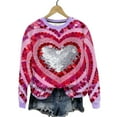 thumbnail image 4 of Uootdi Valentine's Day Sweatshirt for Women Crew Neck Love Heart Printed Graphic Sweatshirts Casual Holiday Long Sleeve Graphic Tee Tops Gift, 4 of 9