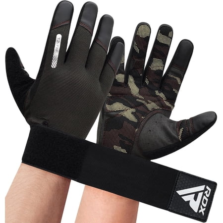 RDX Weight Lifting Gloves for Gym ,Full Finger Padded Gym Gloves, Breathable Anti Slip Men Women Home Fitness Workout Gloves, Brown,Medium