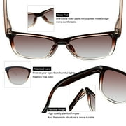 Joopin Trendy Rectangle Sunglasses for Women Men Gradient Brown Sun Glasses Eyewear (Gradient Brown)