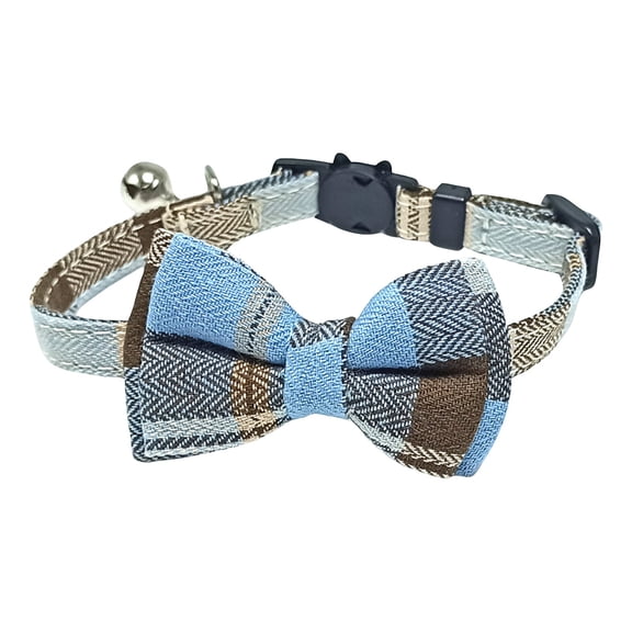 Breakaway Cat Collar with Bell Bow Tie Cat Collar Plaid Collar for Cats for Everyday Wear Gift for Cat Owners
