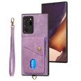 thumbnail image 4 of Nalacover for Samsung Note 20 Ultra, Slim Case Wallet with Credit Card Holder, Back Flip Premium Leather Magnetic Clasp Kickstand Wirst Hand Strap Shockproof Cover for Galaxy Note 20 Ultra, Purple, 4 of 7