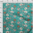 thumbnail image 2 of oneOone Cotton Poplin Twill Turquoise Blue Fabric Leaves & Floral Fabric For Sewing Printed Craft Fabric By The Yard 56 Inch Wide, 2 of 4