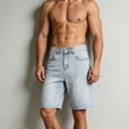 thumbnail image 6 of Guluxicc Men's Denim Golf Shorts Button Summer Business Casual Shorts with Pockets, 6 of 6