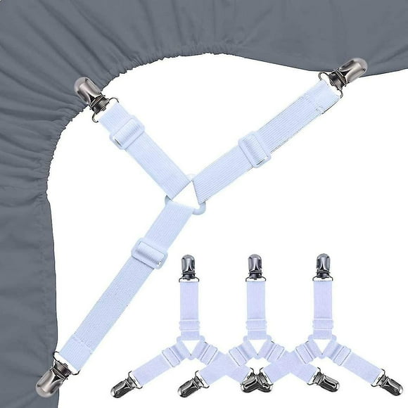 Bed Sheet Holders Straps Fasteners - 4 Pcs Triangle Sheet Fasteners Fitted Sheet Corner Holder Elast
