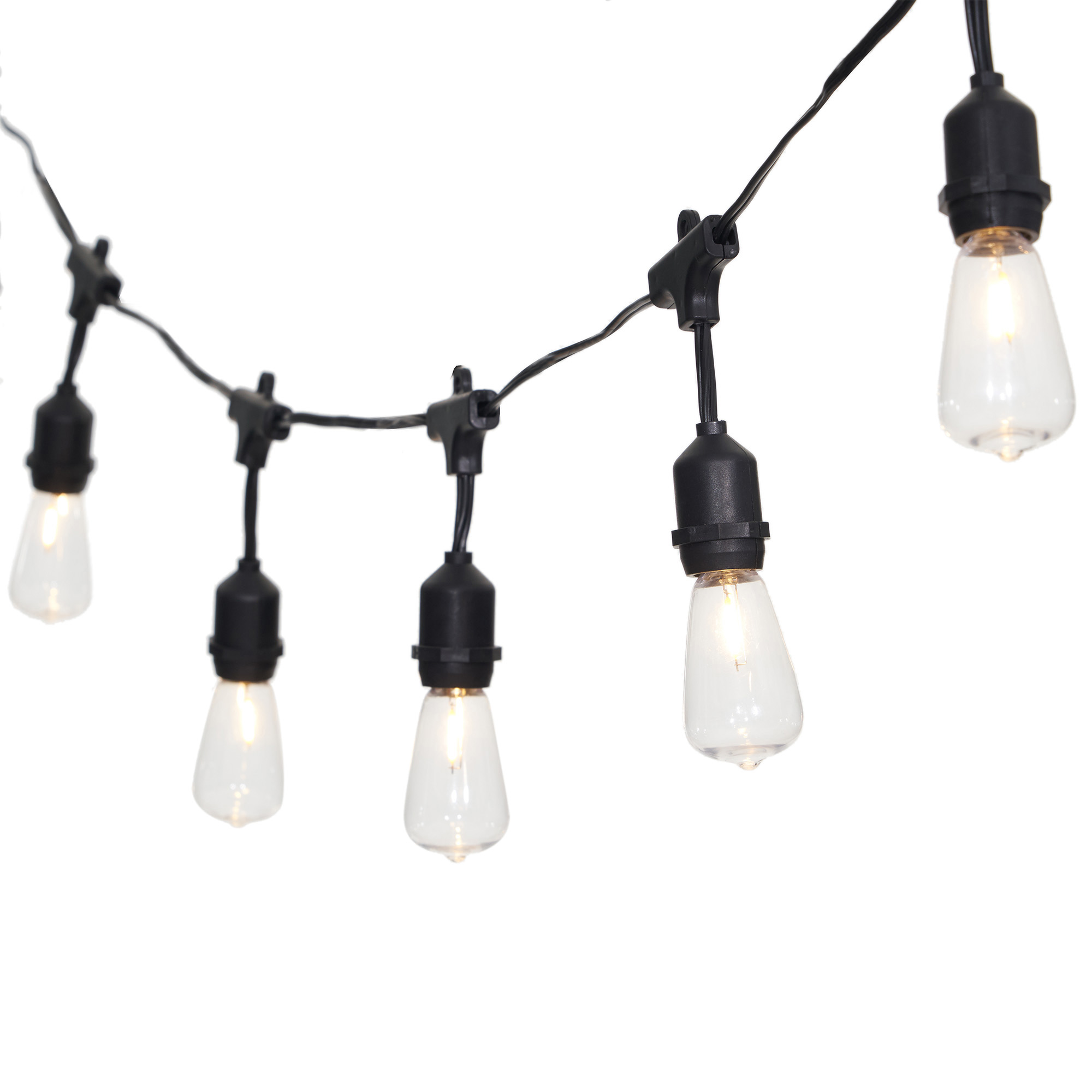 Better Homes & Gardens 15-Count Shatterproof Edison Bulb Outdoor String Lights with Black Wire - image 5 of 8