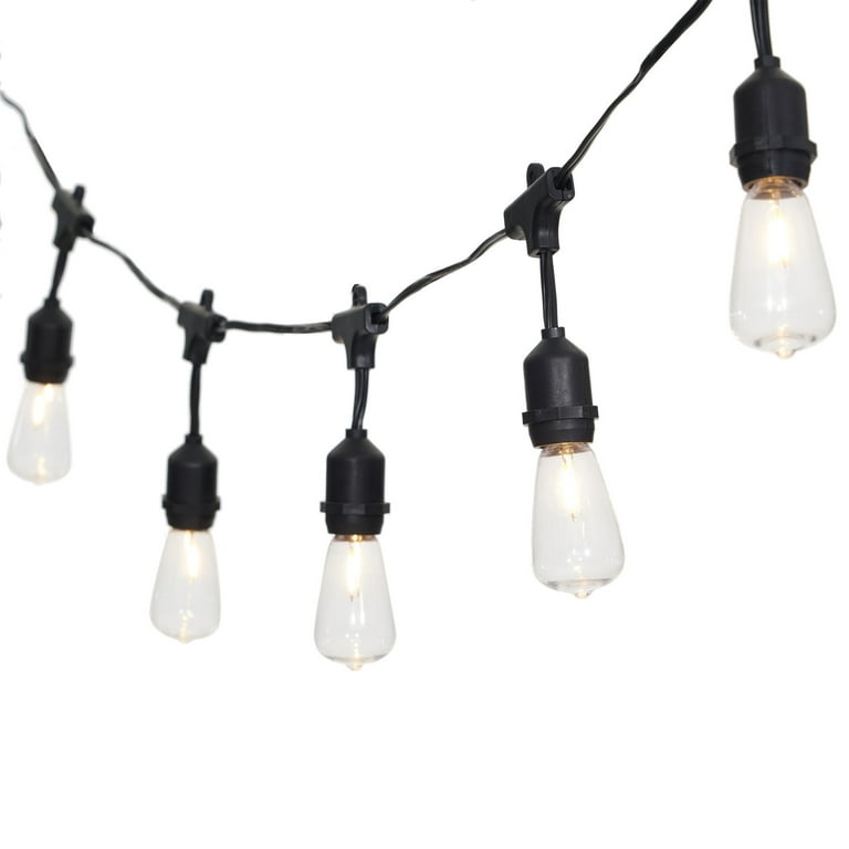 Better Homes & Gardens 15 Count Edison Bulb String Lights, Black Wire Better Homes & Gardens 15 Count Edison Bulb String Lights, Black Wire