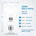 thumbnail image 2 of M MayJazz LED 20W (150W Equivalent) Soft White Incandescent Light Bulbs, (2 Pack), 2 of 7